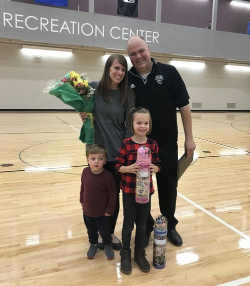 SCTCC Athletic Director Nate Hiestand and family at the recent "Nate Night" celebration during Faculty Appreciation Night.